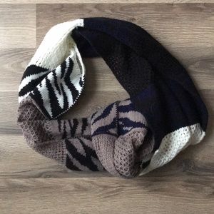 Zebra and color block scarf